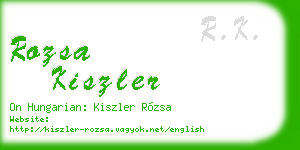 rozsa kiszler business card