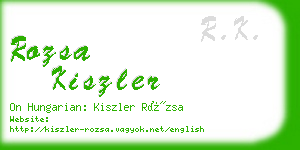 rozsa kiszler business card